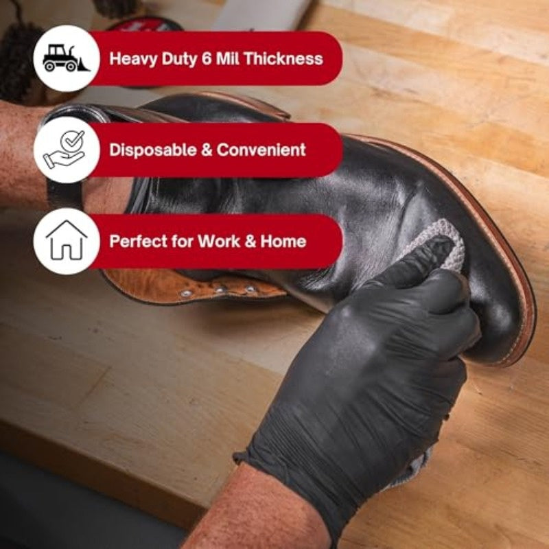 Black Nitrile Disposable Gloves, 200 Count Packaging, 6 Mils Thickness, Flexible And Form-Fitting, Chemical, Grade -Free, Maintenance Team Use