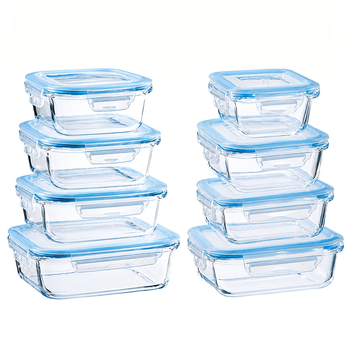 16pcs Glass Container Seal Food Storage Box, Refrigerator Receive A Case, Seal Leak Proof, Easy To Clean Design, Microwave/freezer, Lunch Boxes | Sealed Storage | Durable Glass Box Lid Food Storage Containers (8 Lids + 8 Containers) Lunch Box