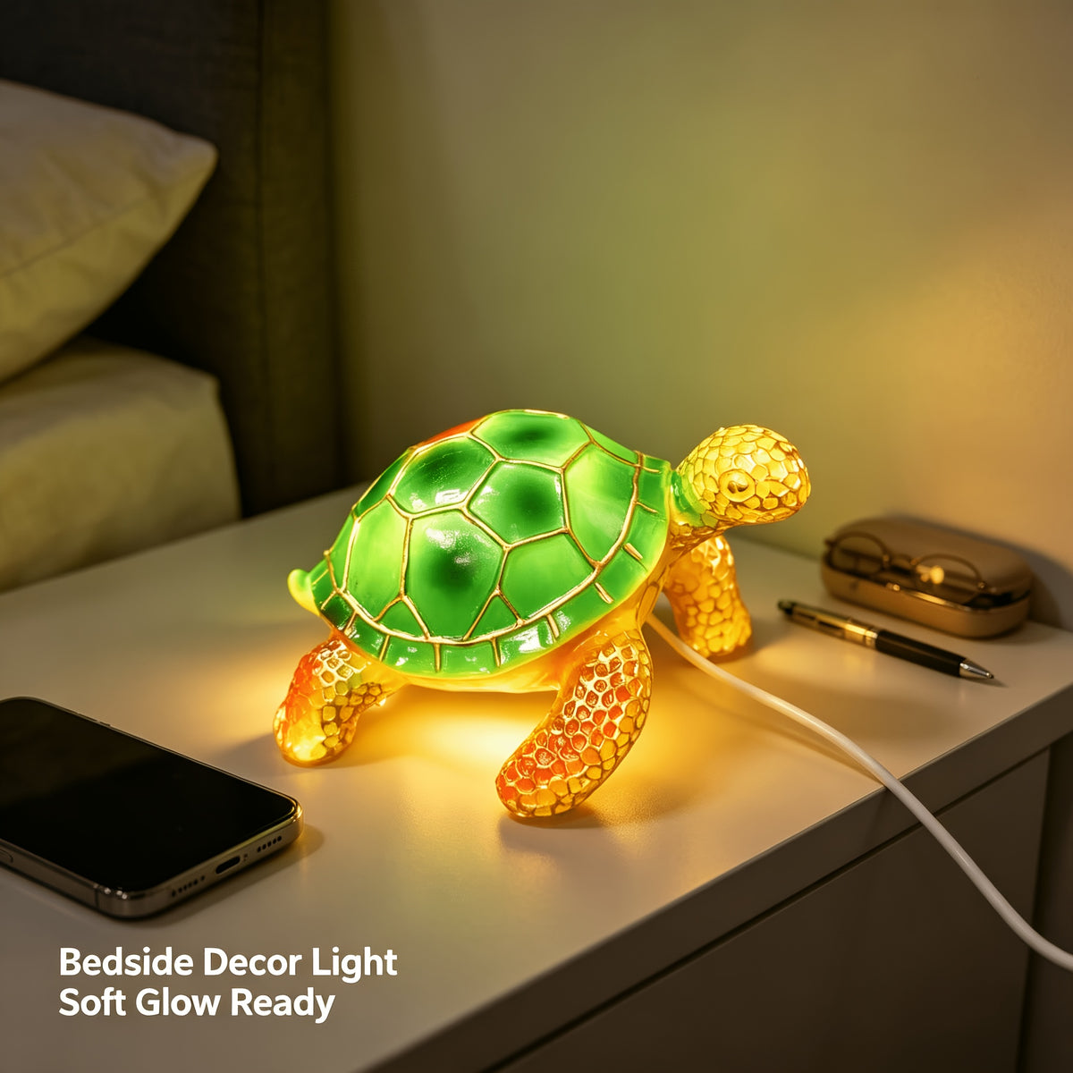 1pc USB- Turtle Night Light with USB Plug & Resin Suitable for Bedside,, Room Decor - Low Voltage Fairy Lights, Decorative for Home, Tabletop Lighting for, Cozy Atmosphere Lighting