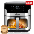 Touchscreen Basket Air Fryer, Black 8-in-1 Digital Cooking Appliance with 8 Presets for Air Frying, Baking, Roasting and Broiling, Listed 1500W 120V