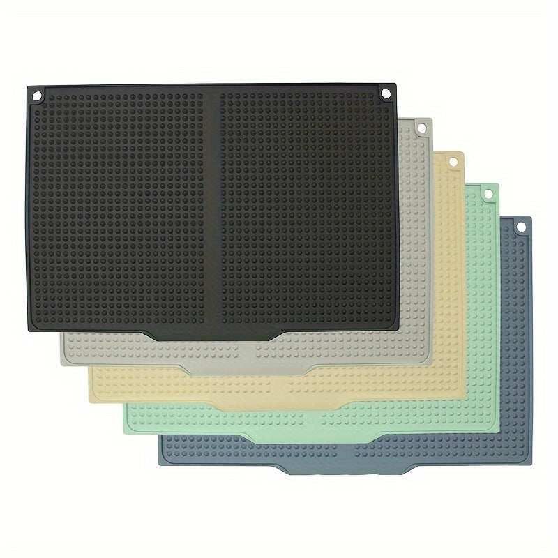 Extra-large Kitchen Splash-proof and Drying Pad - 17.72x12.2 Inches Heat Resistant up to 446°F/230°C, Anti-slip Countertop Pad, Drain Hole, Sink, Stove, Countertop Drying Pad - Easy to Clean, Dishwasher Safe, Space-saving Design
