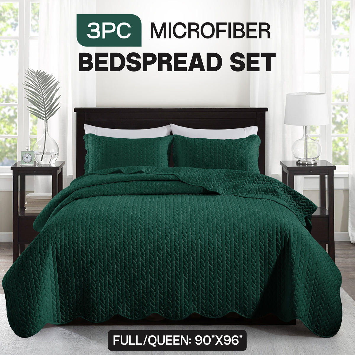 3pcs Bedspread Set Bedspreads with free Pillow Shams - Leaf Pattern Soft & Breathable Bedspread Lightweight Microfiber Bedspread - Modern Style Floral Pattern Coverlet For All Seasons - Christmas Gifts For Family And Friends (1 Bedspread, 1 Or 2 Pillow Sh
