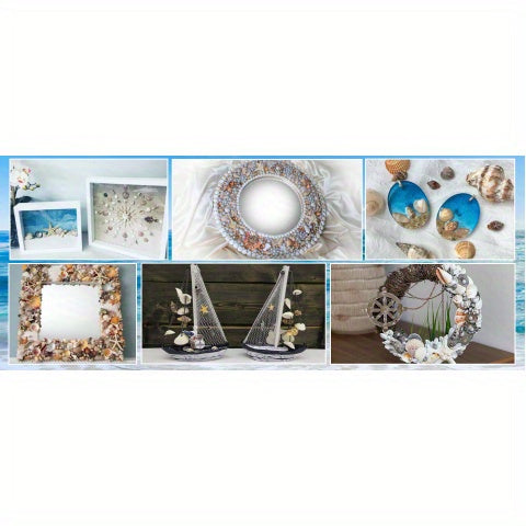 1200pcs Tiny Seashells& 21 Starfish Mixed Bulk Beach Small Shells for Home Decor, Beach Theme Party Decorations, Fish Tank Aquarium Decor, Sea Shells for Crafting Vase Filler, Beach Candle