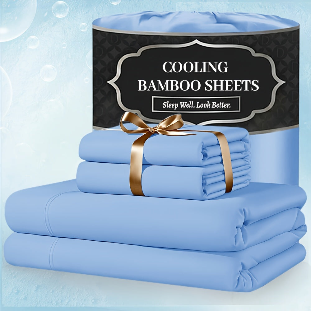 For Extra Deep Pocket Queen Size Sheets - 3/4pcs Breathable And Cooling Bamboo Bed Sheet Set, Luxury, Soft Wrinkle-Free for Extra Deep Mattresses, Room Decor, Kids Sheet And Pillowcase Sets