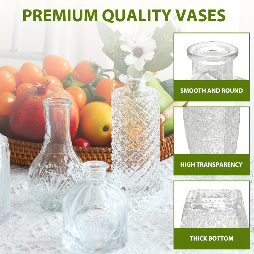 TOMNK 9/12/24/36/45/54pcs Bud Vase, Wedding Centerpieces for Tables, Mini Clear Bud Vases for Flowers, Small Flower Vases Suitable for Birthday Party, Anniversary, Wedding, Home Table Deco, Multiple Sizes, for Mother'S Day