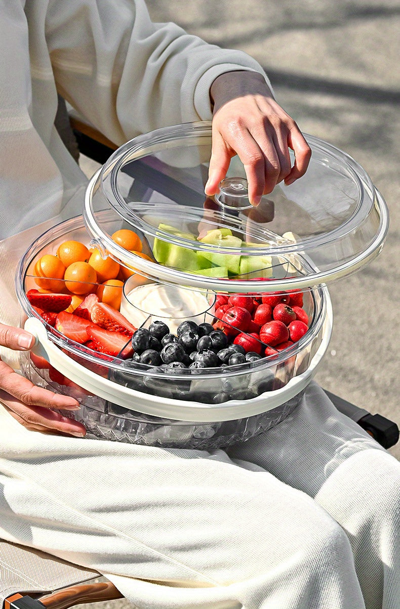 Portable Large Capacity Fruit Preservation Box Sealed Beverage Ice Bucket Outdoor Fruit Beer Champagne Cube of Ice Bucket Portable