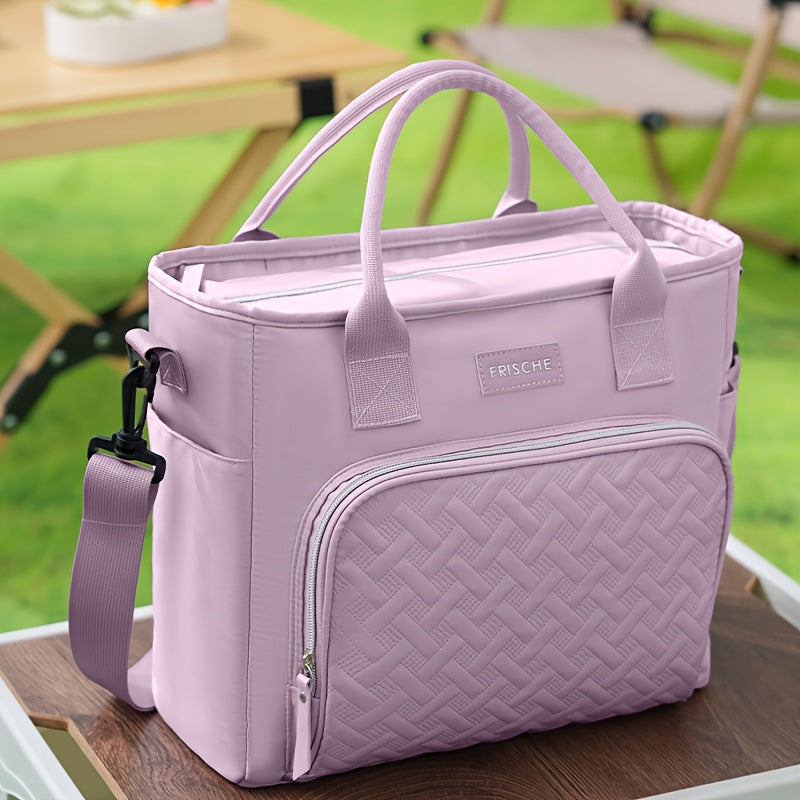 Extra Large 2.91gal Insulated Lunch Bag, Portable Thermal Tote with Adjustable Shoulder Strap and Handle, Cold & Hot Food Carrier, Beach Cooler Bag for Outdoor Use, Keeps Meals Fresh and Delicious, Non-Food Contact