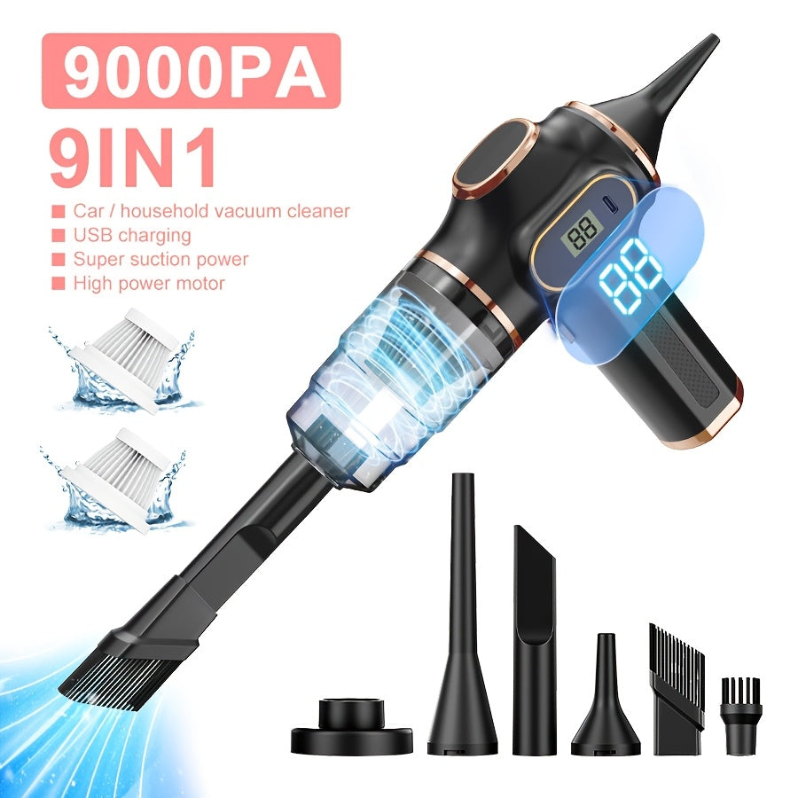 Powerful Handheld Vacuum Cleaner for Pet Hair with Digital Display, Type-C Fast Charging & Washable Filter, Portable Cordless Vac for Car Interior Detailing, Home Upholstery & Office Dust And Debris Cleaning