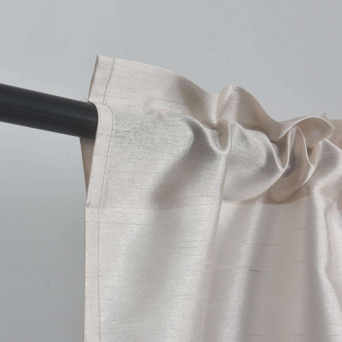 3 Panels Faux Silk Solid Color Sheer Kitchen Curtains Set Rod Pocket Design with 2 Tiers 26x36 inch Each and 1 Valance 52x14 inch for Kitchen Bathroom Privacy Drapes and curtains