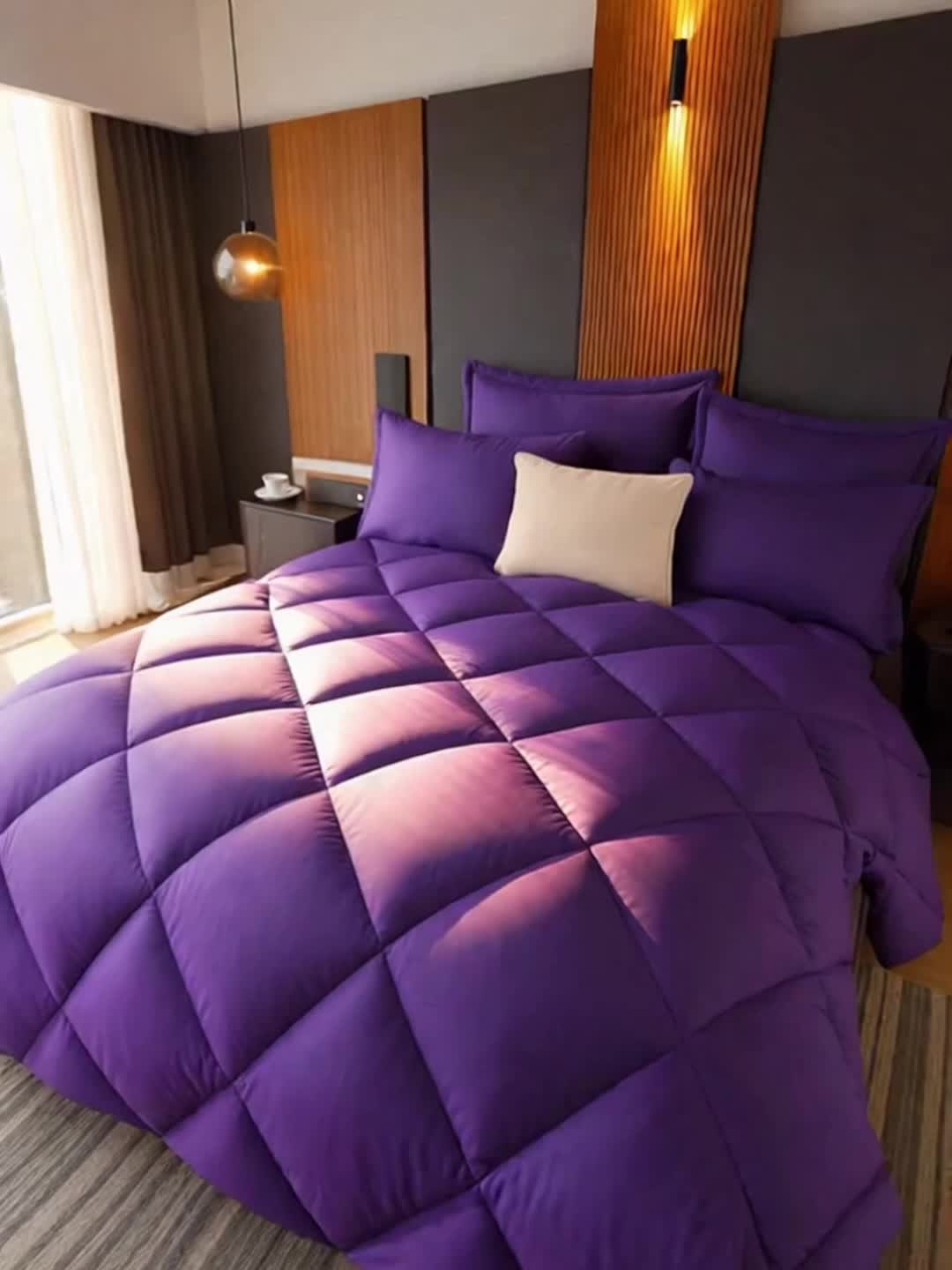 Solid Color Comforter Set with Diamond Quilting, 2 or 3 Piece Bedding with Pillow Shams in Twin, Queen and King Sizes for Bedroom and Guest Room