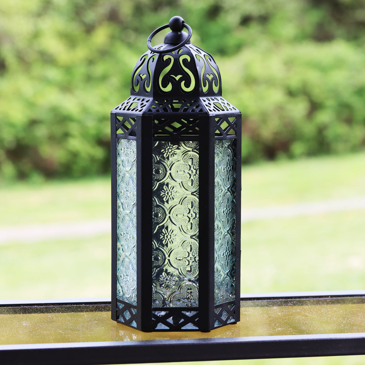 Decorative Moroccan Candle Lantern Holder, Medium, 10.5" Tall