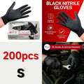 6 Mil Black Nitrile Gloves, 200 Count Disposable Handwear with Flexible Form-Fitting Design in Small Medium Large and XL for Maintenance Tasks