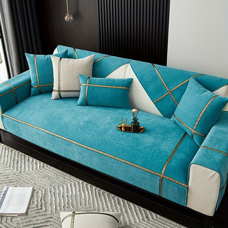 1pc of Elegant Sofa Cover, a Pet-Friendly Slipcover, Suitable for All Seasons, Made of Chenille, Designed to Protect Your Furniture in The Bedroom, Office, Or Living Room. (Pillowcases, Backrest, And Armrest Covers Are Sold Separately.)