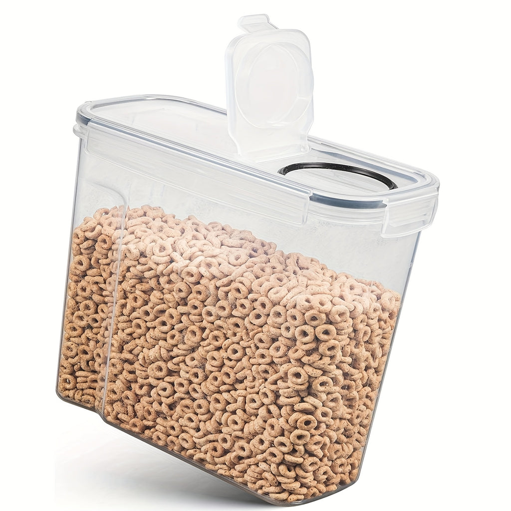 4 Pack (135OZ) Large Airtight Food Storage Cereal Containers | BPA-Free Plastic, Flip Top Closure, Multipurpose Use for Rice, Pasta, Sugar, Flour with Measuring Cup & 20 Labels