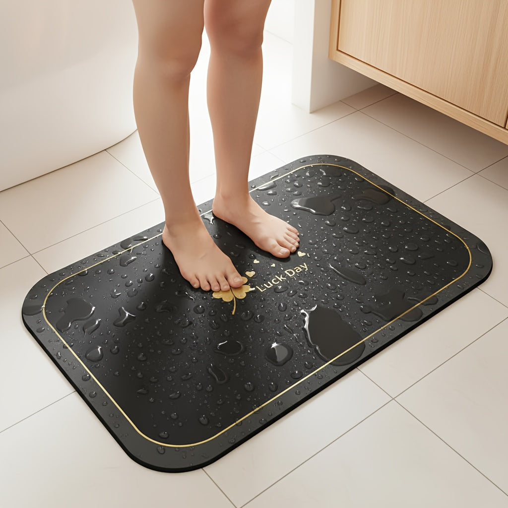 Diatomaceous Earth Bath Mat, Soft Quick-Drying Absorbent Bathroom Floor Rug with Anti-Slip Design in Two Sizes and Four Color Options