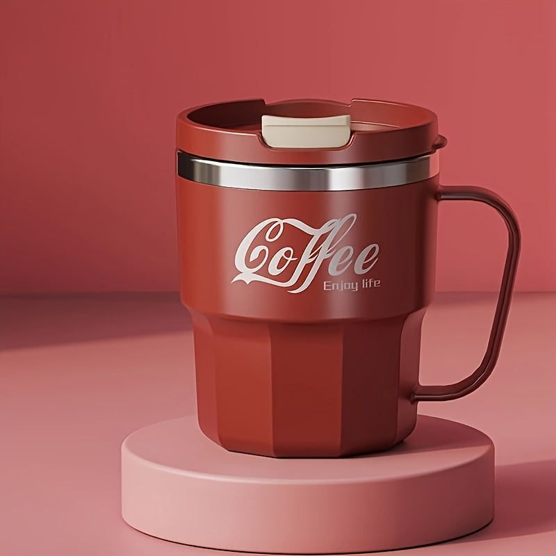 Double Insulated Stainless Coffee Mug with Lid - Reusable Cup, & Color Options, Dishwasher Travel-Friendly for Coffee & Tea - Perfect Gift for Holidays, Office, Camping (Ideal for hot