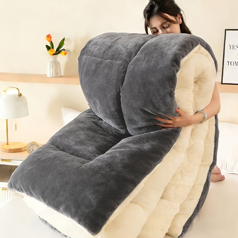 2/3 Pc Sherpa Fleece Blanket for Sofa and Bed, Extra Thick Plush Microfiber, Lightweight Reversible Soft Cozy Warm Luxury Bed Blanket, Single Double Bed Size