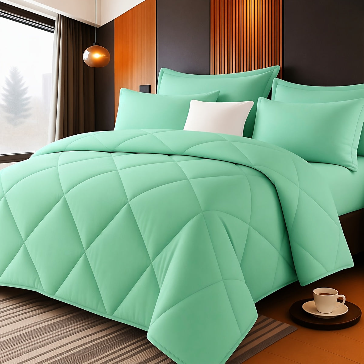 2/3pcs Solid Color Diamond Pattern Large & Extra-Large Bed Sheet Sets Soft Comfortable And Ultra-fine Fiber Filled Lightweight Fabric Breathable Quilt Easy to Take Care Of Equipped with Quilts And Pillowcases Luxurious Quality & Ideal Gift
