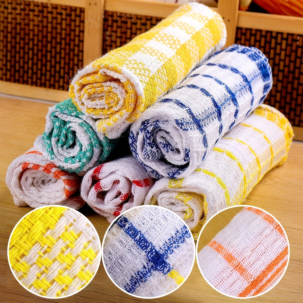12 Kitchen Dishcloths, Soft and Absorbent Cloths, Household Cleaning Tools, Reusable and Durable Kitchen Cloths, Home and Wedding Decorations
