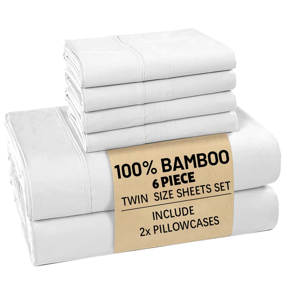 [Deep Sleep] 4/6pcs Bamboo Bed Sheet Set, Luxury Soft & Cooling Sheet Set For Hot Sleepers, 5 Star Hotel Experience Bed)Child Sheets Sets Deep Pocket Up To 16"Breathable Bedding For Room, Hotel 2200TC Bedding Sheets Queen Bed Sheets W/ Random Color