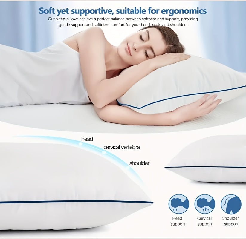 Bed Pillows for Sleeping-Queen Size Pillows Set of 2/ 4, Cooling Hotel Quality with Premium Soft Down Alternative Pillow for Neck Relief for Back, Stomach or Side Sleepers, Breathable, 20x30in