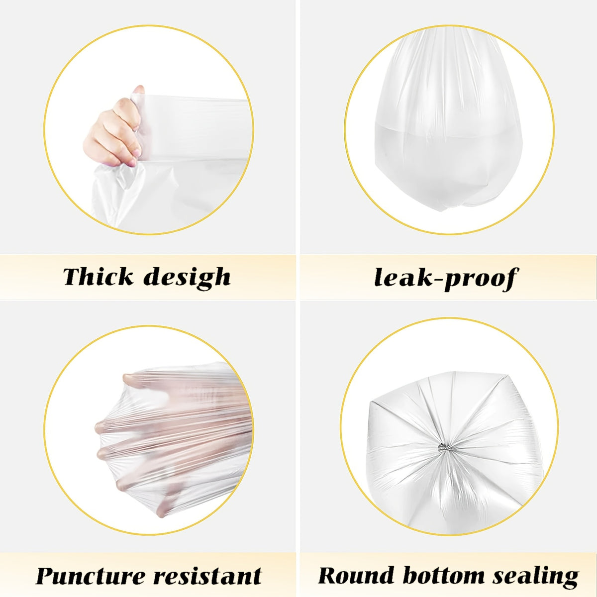 44/62/85/104/130/170/180/360 Bags 13 Gallon Boxed Expandable Heavy-Duty Plastic Multipurpose Disposable Garbage Bags-Super Strong, Leak-Resistant, Odor-Proof For Bedroom, Kitchen, Living Room, Outdoor, Toilet Use Trash Bag - Convenient Sanitary