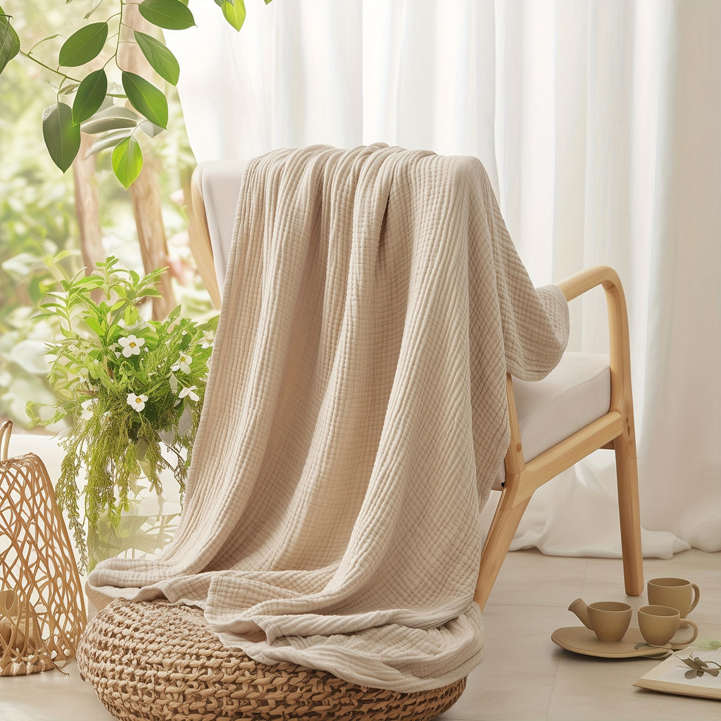 100% Muslin Blankets 6 Layers, Cooling Blanket, Room Decor Blanket, Perfect Holiday Gifts, Breathable & Lightweight, Camping Stuff, Soft Gauze Blanket, Suitable For New Year, Christmas Gifts