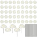 Hydrangea Wedding Flowers, 72-Piece Artificial Flower Heads with Stems in Six Colors for DIY Bouquets, Table Centerpieces and Home Party Decor
