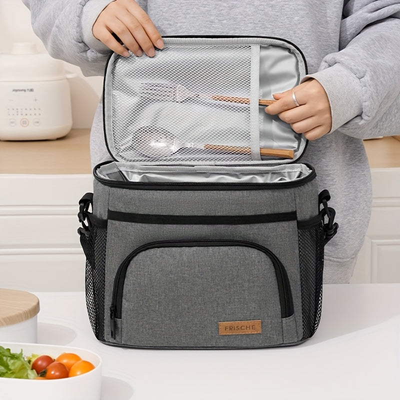 Newest Insulated Lunch Bag, Reusable Insulated Lunch Bag for Men And Women, Leakproof Freezer Bag with Adjustable Shoulder Strap, Portable Fresh Cooler Bag, Outdoor Insulated Handle Bag for Office, Travel, Beach, Picnic, Camping, School