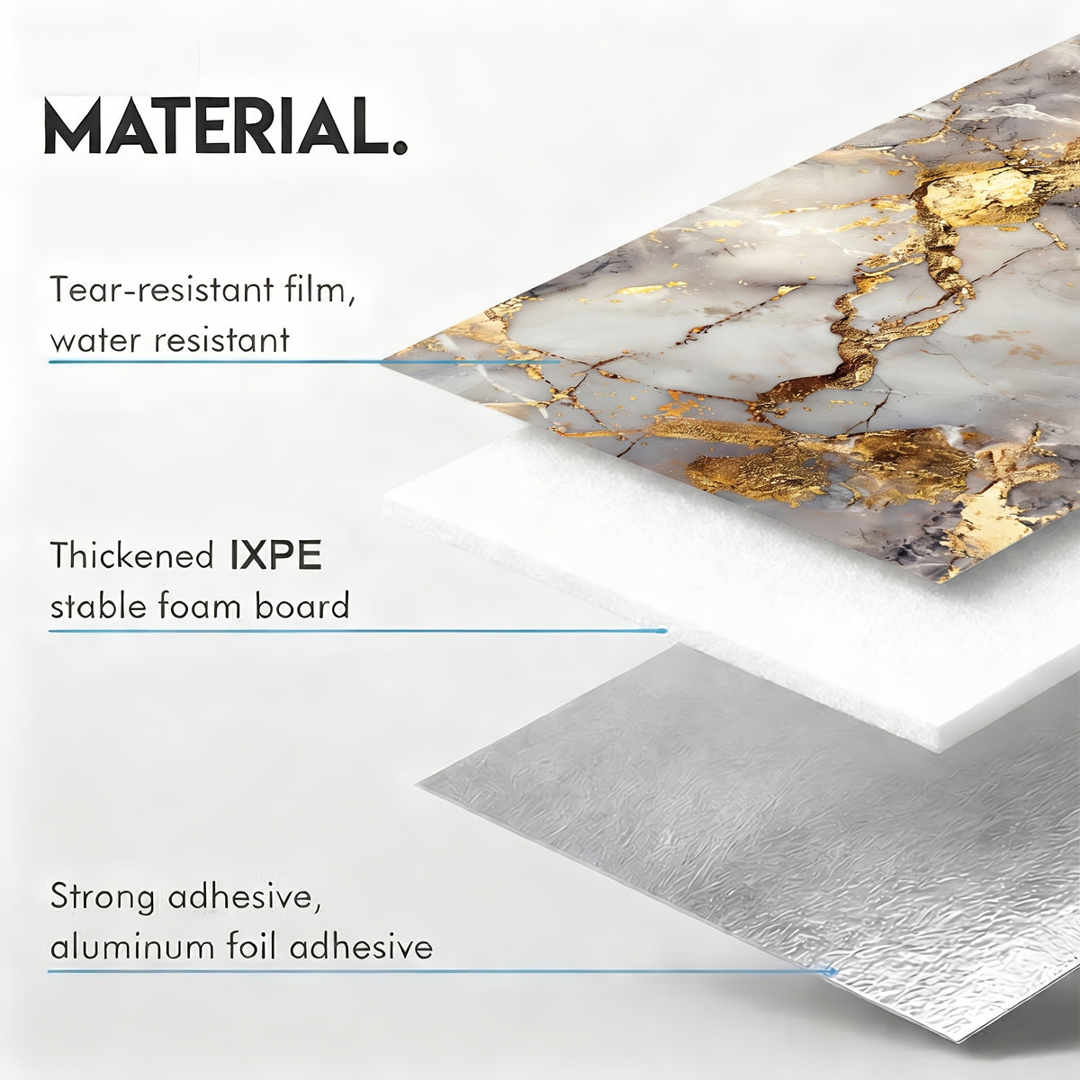 50/100pcs Stick Shower Tiles, Waterproof PVC Wall Panels, Marble Wall Tiles Self Adhesive Vinyl Backdrop for Bathroom, Kitchen, Living Room, Easy Peel & Stick, Ideal for TV Backdrop, Bathroom Wallpaper, Modern Wall Decor, Easy Installation
