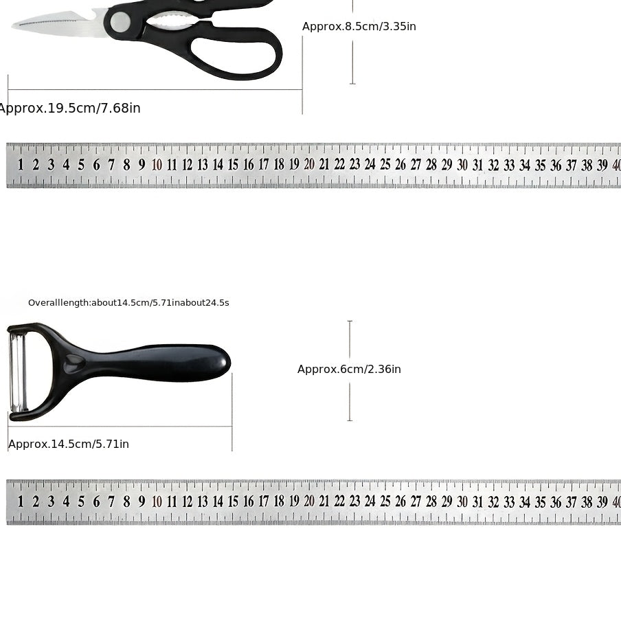 Professional 6pcs Kitchen Knives Set, Chef, Cleaver, Slicer, Utility Knife Peeler& Scissors High Carbon Stainless Steel Ultra Sharp with Non-Stick Ergonomic Wood Handle Cooking Chef Knife Set for Home Travel Vegetable, Meat, Fruit Gift Box