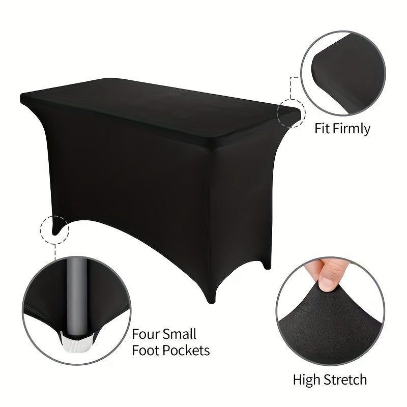 2/4/8/12 Pack Table Cloths 6FT Tablecloths Spandex Fitted Suitable For Rectangular Tables, Wrinkle Resistant Elastic Tablecloth, Ultimate Desktop Protective Cover, Suit For Parties, Trade Exhibitions, Mothers Day, Weddings Decor Kitchen