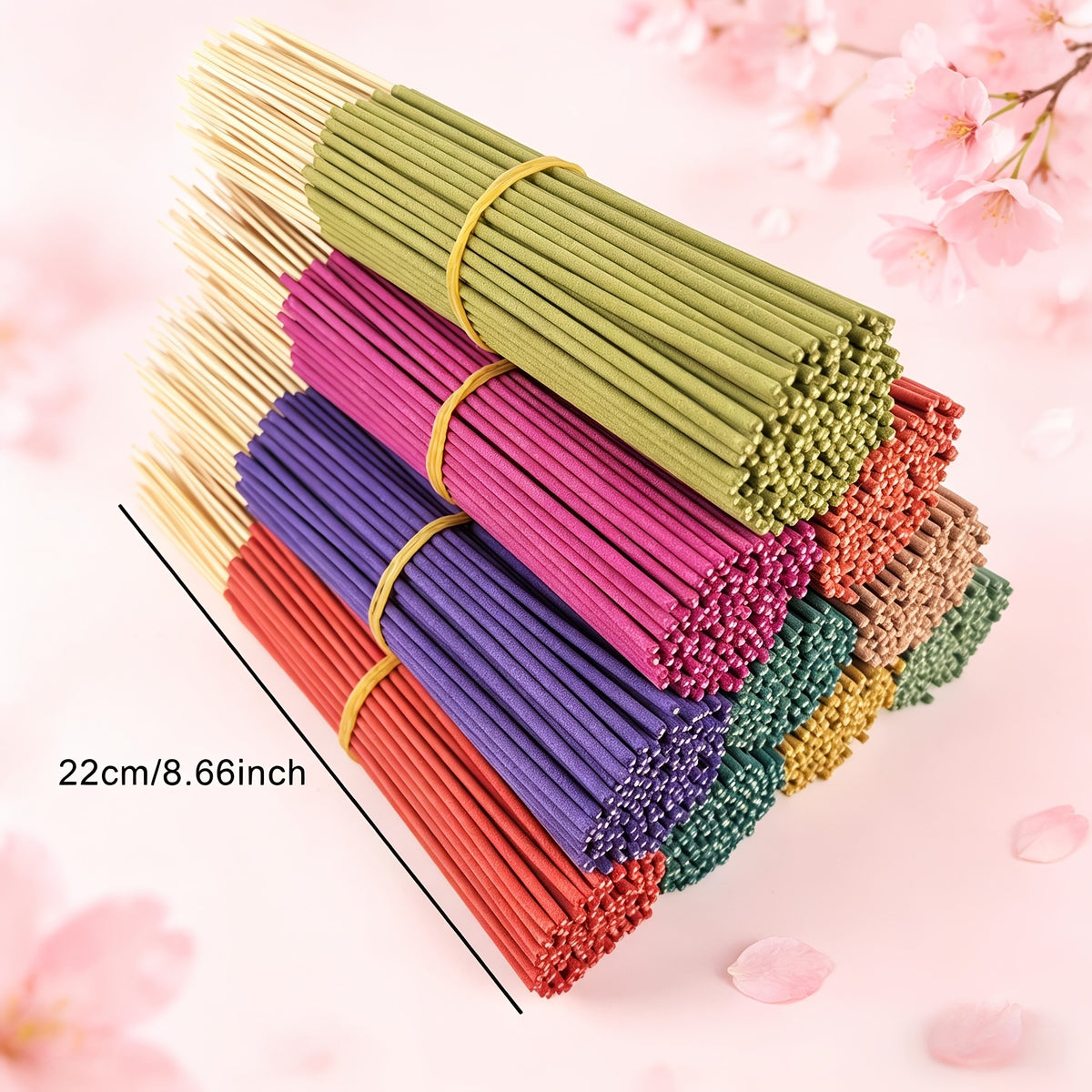 Premium Bamboo Incense Stick Set with Eight Distinctive Fragrances: Sage, Lavender, Pink Cherry Blossom, Mint, Jasmine, Dragon'S Blood, Rose, And Lemongrass. 23 Sticks for Each Scent, Perfect for Creating an Elegant Indoor Atmosphere