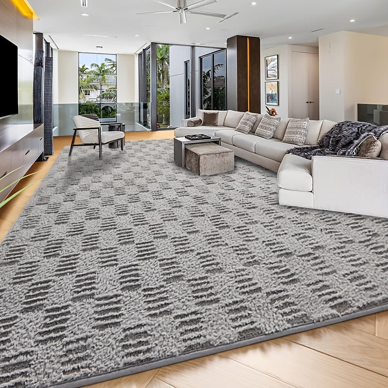 Extra Large Fluffy Shaggy Rug Suitable for Living Room Bedroom Carpet - Plush Soft Modern with Shag Carpet, Machine Washable Black Fuzzy Rug Suitable for Playroom,, Cozy Indoor Decor for Christmas Gift