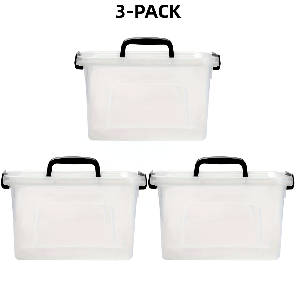 3/6-Pack Clear Plastic Storage Boxes With Locking Latches, Stackable Organizer Containers For Home Office Closet Organization, Heavy-Duty & Space-Saving Bins, 6QT Multipurpose Lockable Design, The Best Gifts For Thanksgiving And Christmas