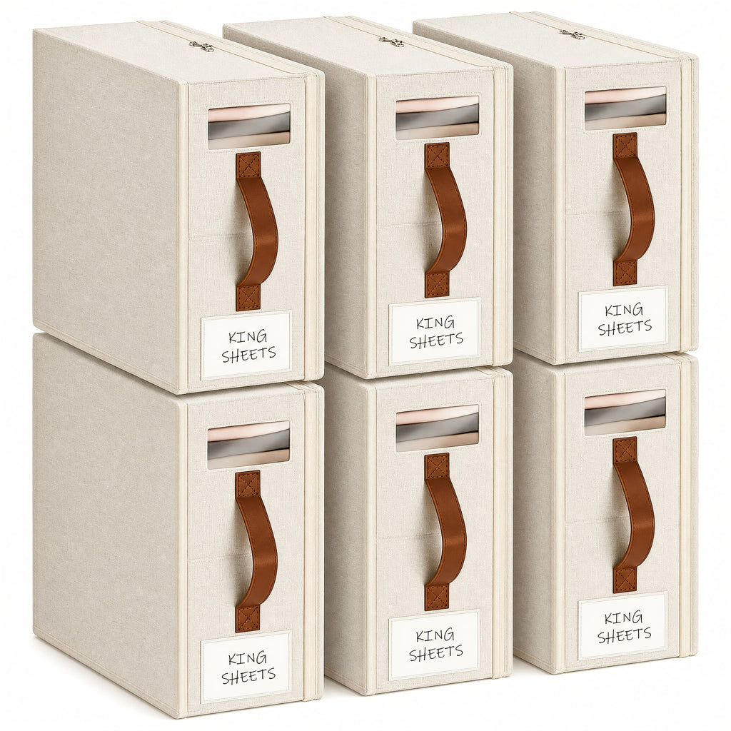 Storage Bed Sheet Organizer, Bed Sheet Storage Boxes And Clothing Storage Boxes, Suitable for Wardrobes, Under Beds, And Closets, Can Store Clothes, Bed Sheets, Down Quilts, Etc, Box with Transparent Window