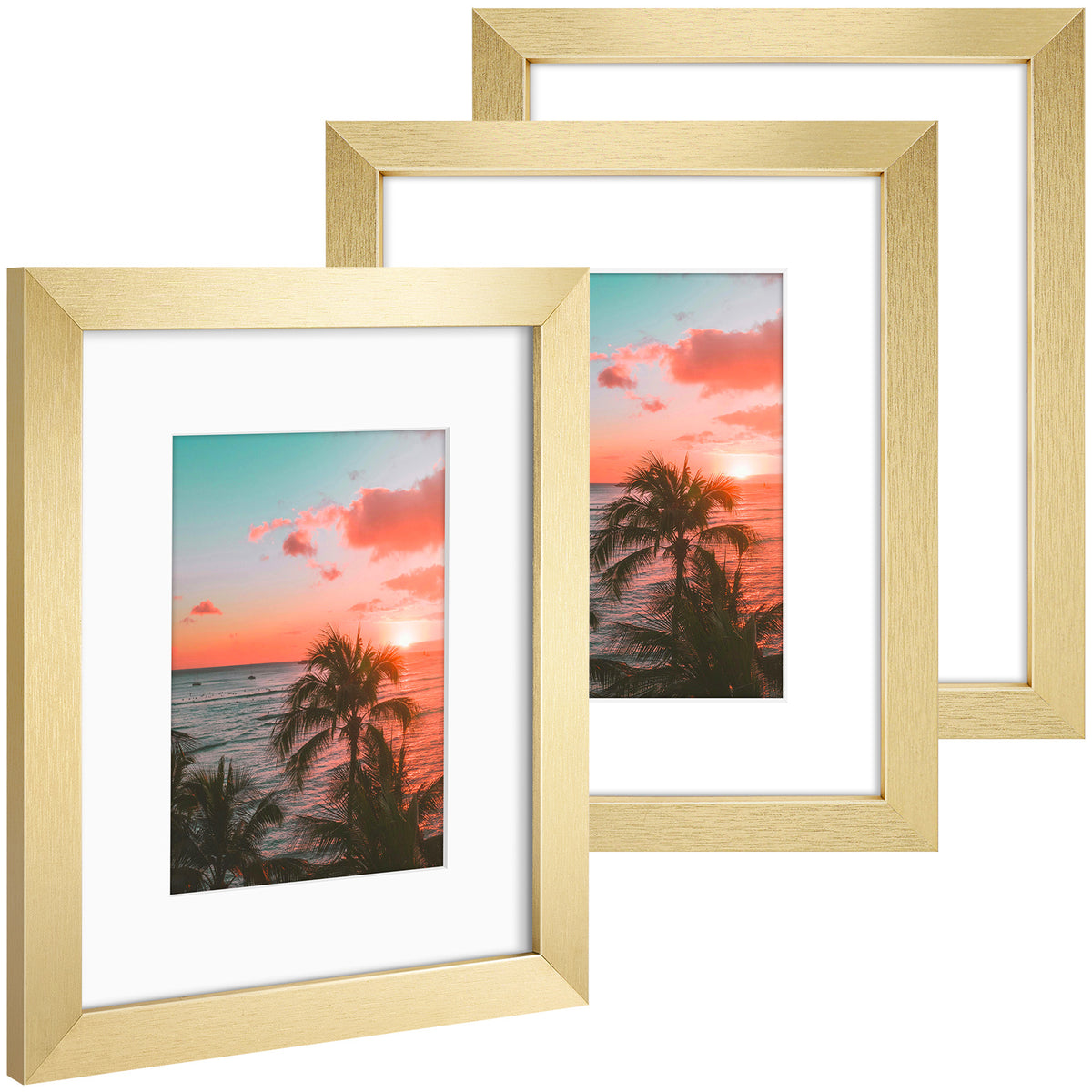 3 Pack 6x8/8x10/9x12/11x14/16x20 Picture Frames Set with Mat or without Mat, Engineered Wood Photo Frames with Plexiglass, for Wall or Tabletop Display - Gallery Wall Frames, Office Home Decor,Poster Frames