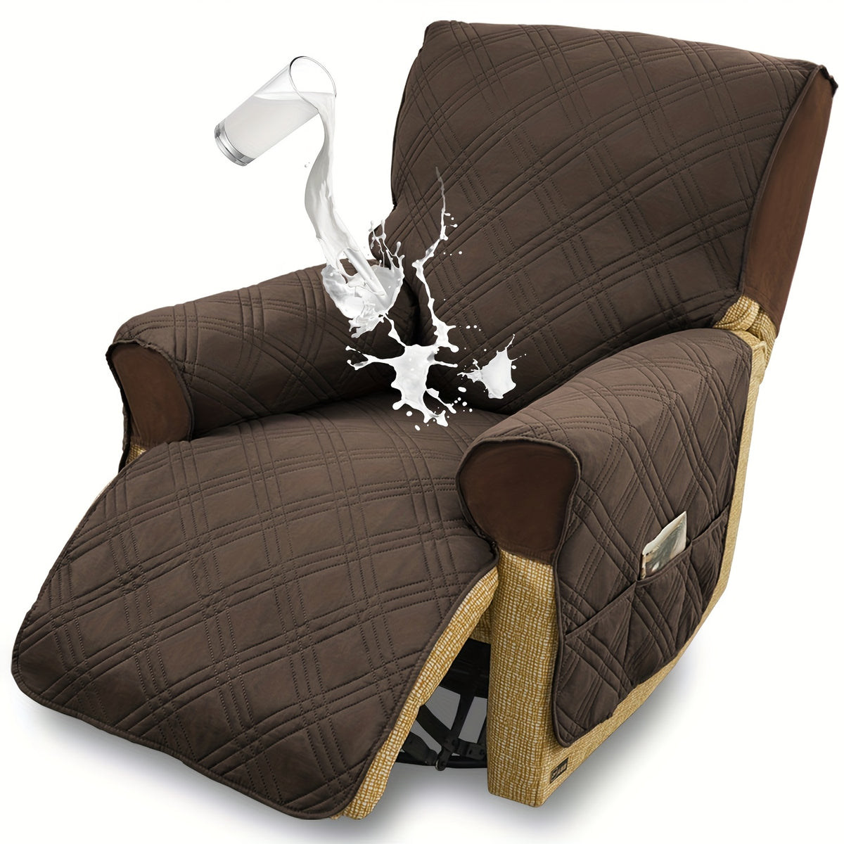 (S/L)1pc All-In-One T-Cushion for Comfort And Style Classic Style Armchair Cover, Double-Sided Anti-Slip Armchair Cover, Elastic Band Closure, Machine Washable, for Comfort And Style, Pet-Friendly, All-Season Use, Halloween, Christmas