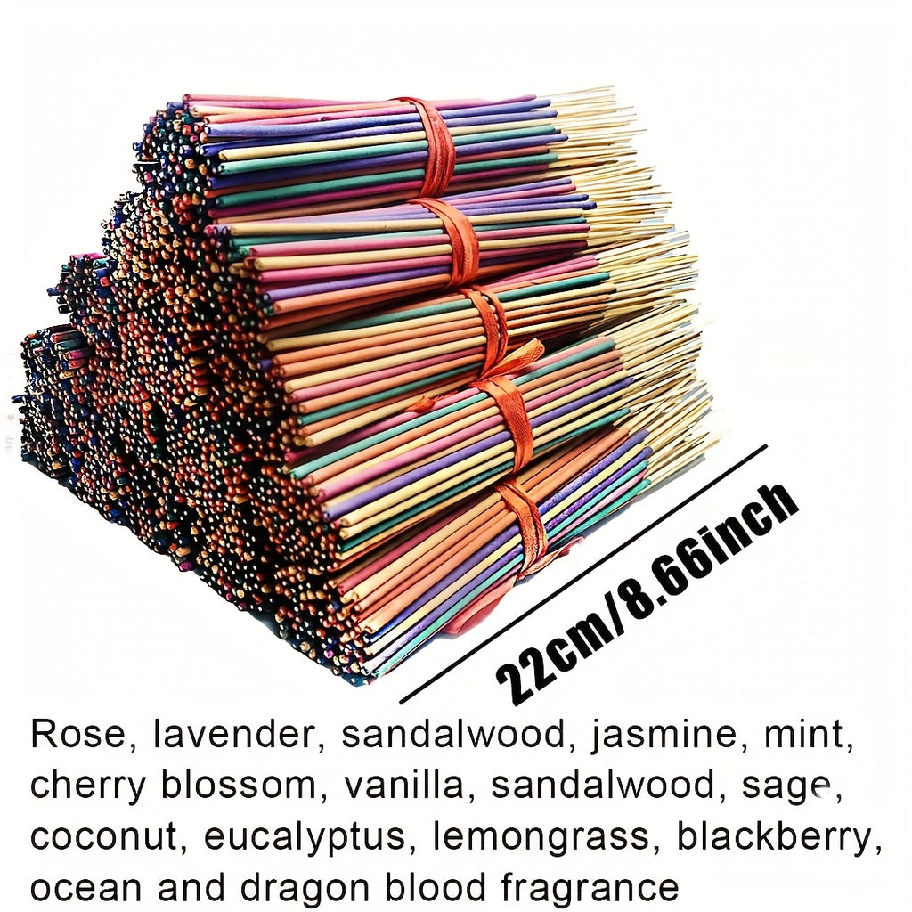 98/99/137/170pcs Wholesale Incense Sticks - Lasts Up to 8.66inch, with Essential Oils, Natural Fragrance for Home, Yoga, Camping, Vacation - Green, Orange, Pink, Purple, Yellow, Etc. - Perfect As Gifts And Decorations, Festive Scent, Home