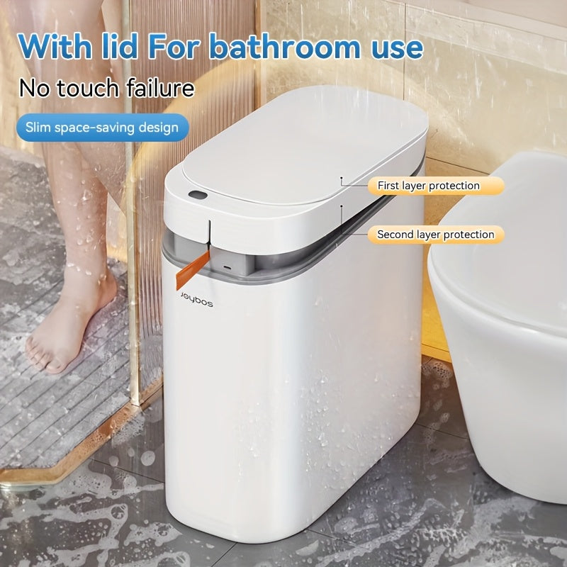 1pc/2pcs/3pcs Self-Emptying Trash Can with Drawstring Bags, Hands-Free Pull-Out Design, 3.8-Gallon Capacity – Ideal for Home, Bathroom, Kitchen, Bedroom & Dorm Room Decor and Accessories