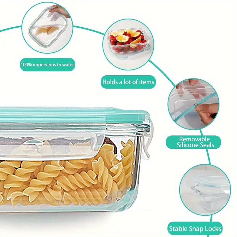 16pcs Sealed Glass Food Storage Containers, Lunch Boxes, Microwave Ovens, Ovens - Perfect For Salads, Fruits, Vegetables, And Sandwiches, Lunch Boxes | Sealed Storage | Durable Glass, Food Storage Containers (8 Lids+8 Containers)