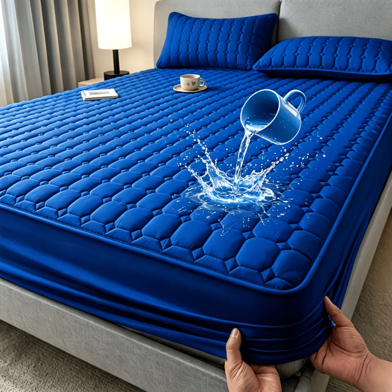 1pc High Quality Non-Slip All Season Mattress Protector, 15.75 Inches Deep Pocket, Solid Color Quilted Bed, Machine Washable, Suitable for Bedrooms, Guest Rooms, Family Essential Bedding.(No Pillowcases)