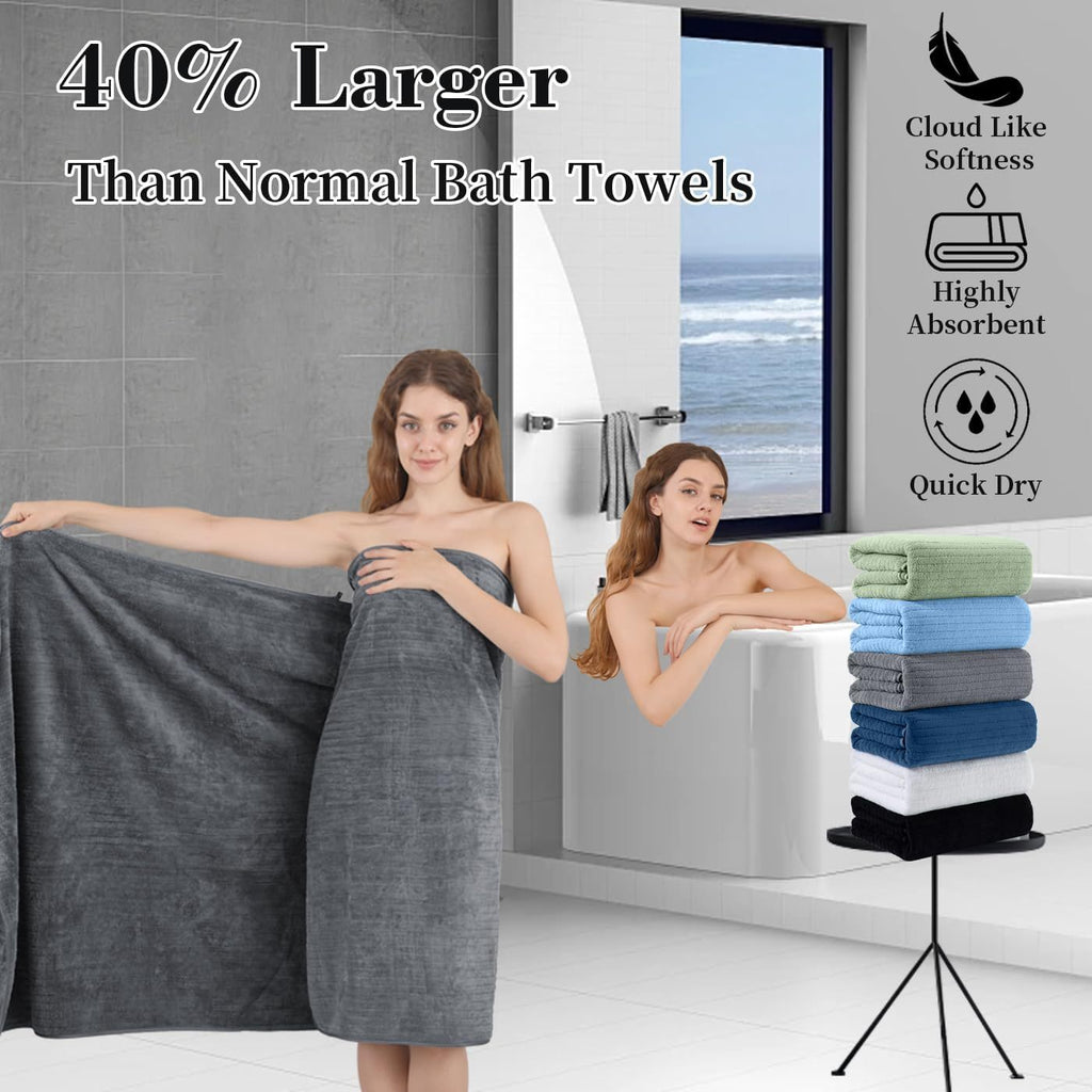 4 Pack Extra Large Bath Sheet, 35"x70" Inch Ultra Soft Fluffy Towel, Oversized Bath Towel Set, Premium Microfiber Bathroom Towel Set Highly Absorbent Quick Dry Shower Towel for Bathroom, Hotel, Spa