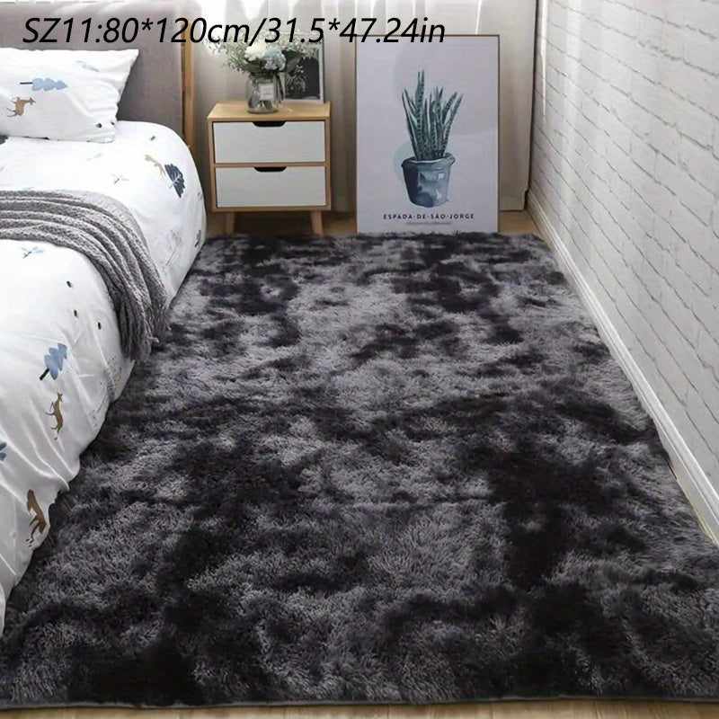 A Luxurious Square Tie-Dye Rug Made from Upgraded Soft Plush Fabric, Available in Various Colors. It Features a Non-Slip Backing, Is Absorbent And Durable, And Can Be Machine Washed, Making It Perfect for Living Rooms, Offices, Bedrooms, Home Decor