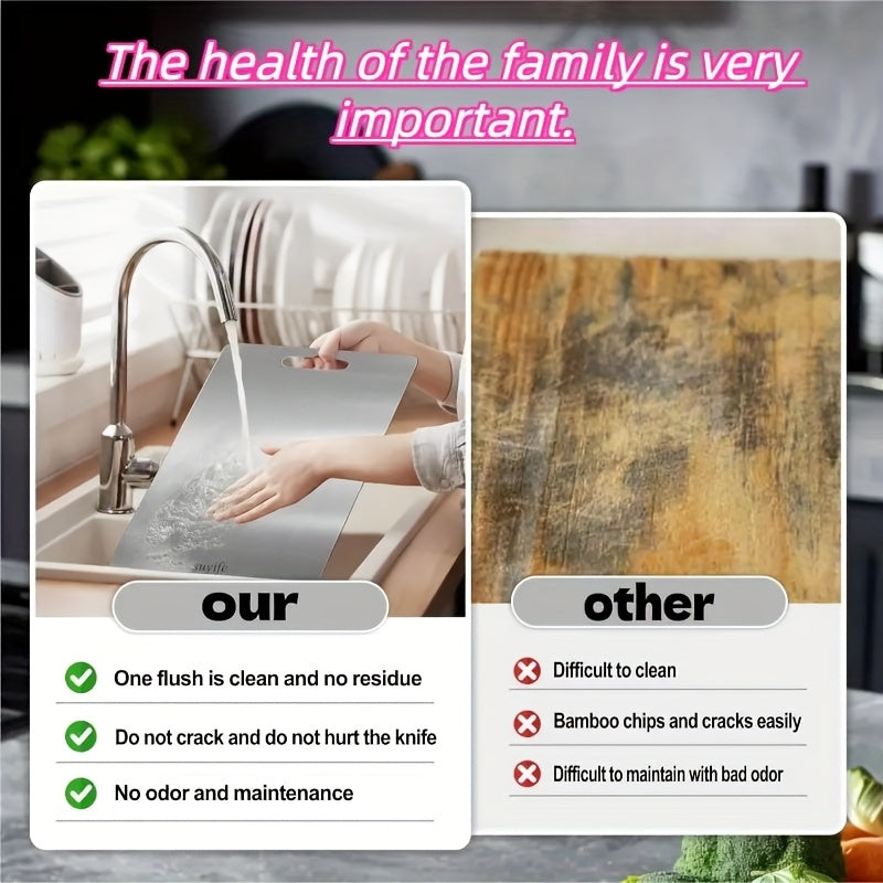 3pcs Titanium Cutting Board Set for Kitchen, 2025 New Upgrade 100% Pure Titanium Cutting Board Kitchen Set, Large/Medium/Small Cutting Boards, Double-Sided Durable Metal Cutting Board