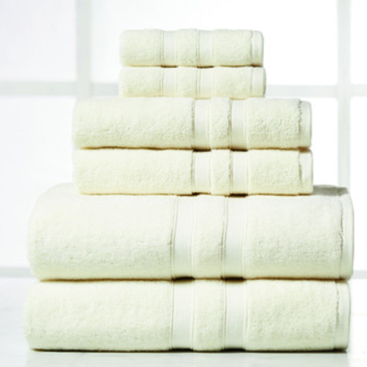6 Piece Egyptian Cotton Towel Set . The set is made of 100 Egyptian cotton known for its softness, absorbency, and durability. These towels make an ideal complement to any bathroom whether you use it to pamper yourself or reserve it for special guests. Th