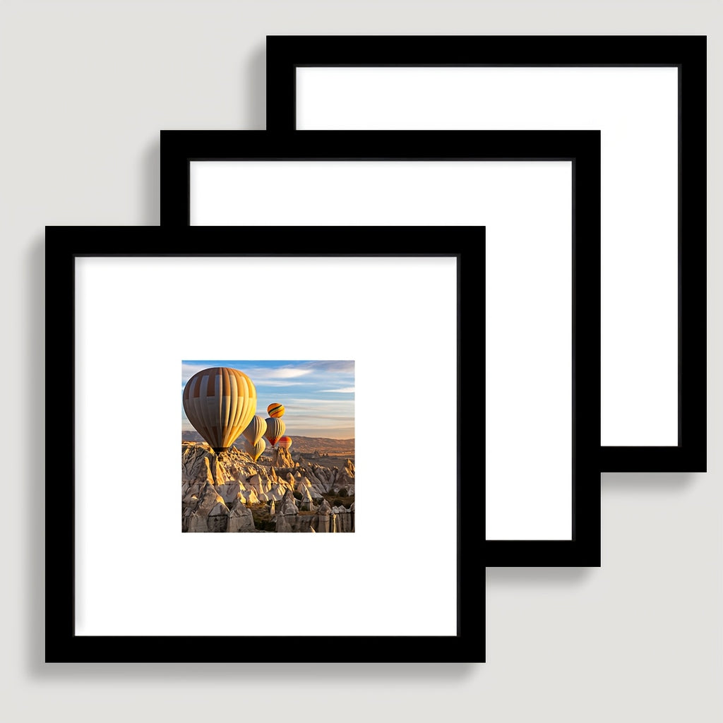 3pcs/set of white and black square frames 8*8in and 12*12in decorative photo frames, which can be given to friends and family as holiday gifts, suitable for hanging on the walls of corridors and living rooms, photo paper is not included.