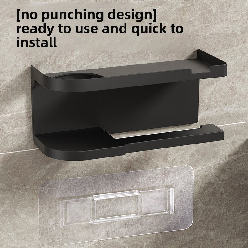 1pc Self-Adhesive Wall-Mounted Toilet Paper Holder, Bathroom Organizer, Easy to Install | Modern Bathroom Decor | Suitable for Humid Environments, Bathroom Storage And Organization