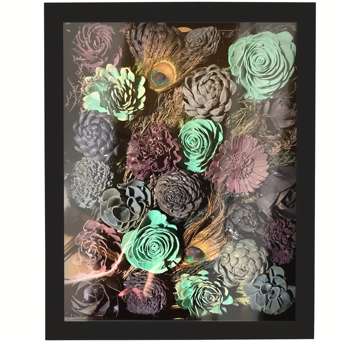 11X14/12X16 Shadow Box Frame with Linen Back - Large Rustic Memory Display Case for Flowers, Pictures, Championship Rings, Medals, Coins, Pins Collection And More, Including 4 Removable Shelves