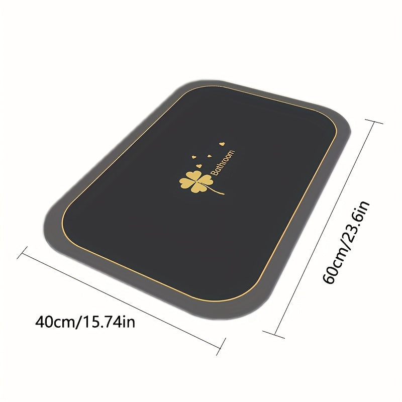 1pc Super Absorbent Floor Mat, Suitable For Bathroom Anti Slip Absorbent Floor Mat, Diatomaceous Earth Bath Mat, Quick Drying And Soft, Carpet Shower Bathtub Outdoor Door Mat, Home Decoration Spring And Summer Season Bathroom Floor Mat